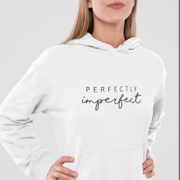 Sweaters - Nevermind Women's 'Perfectly Imperfect' Hoodie - White - Medium